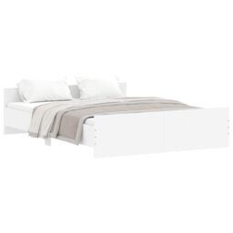 Berkfield Home Bed Frame with Headboard & Footboard White 160x200 cm - thumbnail 2
