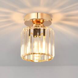 Goeco Crystal Ceiling Light Gold Chandelier for Hallway Living Room Kitchen - thumbnail 1