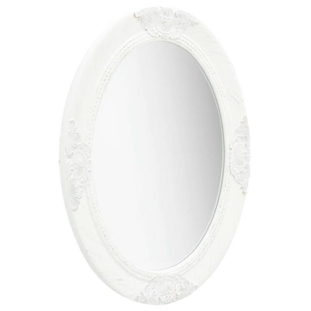 Berkfield Home Wall Mirror Baroque Style 50x70 cm White - image 1