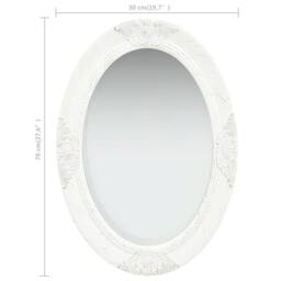 Berkfield Home Wall Mirror Baroque Style 50x70 cm White - thumbnail 6