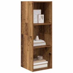 Berkfield Home TV Cabinet with Shelf Old wood 37 x 37 x 107 cm Engineered wood in Brown - thumbnail 1