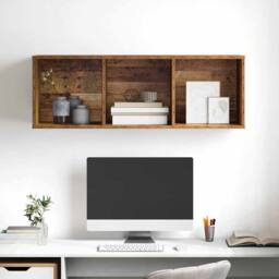 Berkfield Home TV Cabinet with Shelf Old wood 37 x 37 x 107 cm Engineered wood in Brown - thumbnail 5