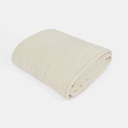 OHS Cable Knit Design Fleece Throw Ultra Soft Fluffy Blanket for Family in Cream - Size: 230 cm x 270 cm - thumbnail 3