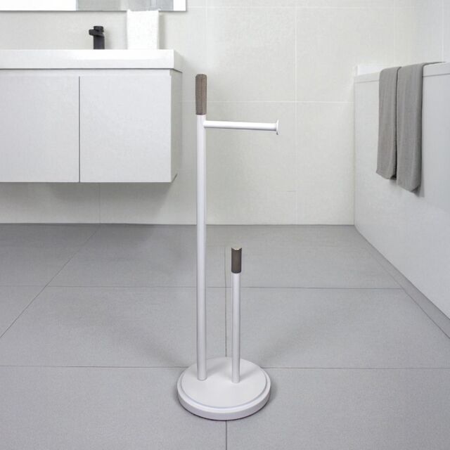 Showerdrape Chester White Toilet Roll Holder & Spare Paper Holder Combination - image 1