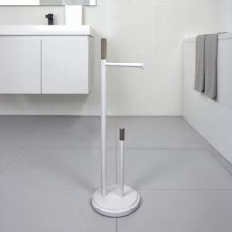 Showerdrape Chester White Toilet Roll Holder & Spare Paper Holder Combination