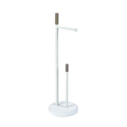 Showerdrape Chester White Toilet Roll Holder & Spare Paper Holder Combination - thumbnail 3