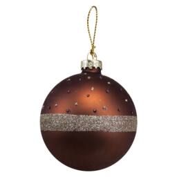 VFM e-Store Christmas Hanging Glass Bauble Decoration 10cm x 8cm Copper X 1 - Size: 10 cm x 8 cm