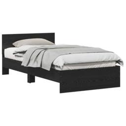 Berkfield Home Classic Bed Frame with Headboard Black Oak 100 x 200 cm Engineere