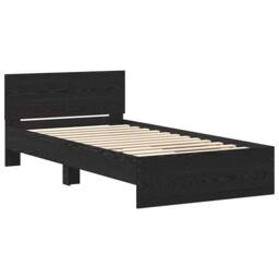 Berkfield Home Classic Bed Frame with Headboard Black Oak 100 x 200 cm Engineere - thumbnail 3