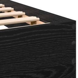 Berkfield Home Classic Bed Frame with Headboard Black Oak 100 x 200 cm Engineere - thumbnail 9