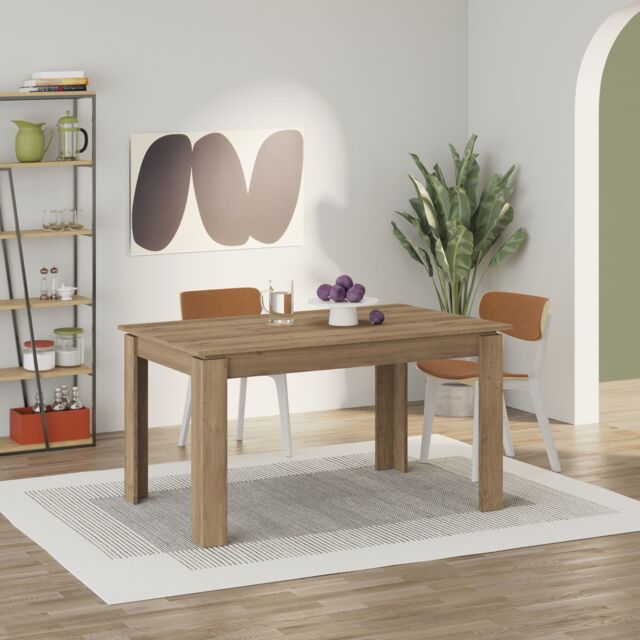 Decortie Tolmen' Extendable Dining Table 140cm 4 Seater in Brown - Size: 2 Pack - image 1