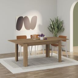 Decortie Tolmen' Extendable Dining Table 140cm 4 Seater in Brown - Size: 2 Pack - thumbnail 3