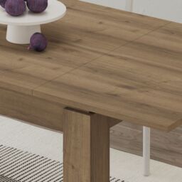 Decortie Tolmen' Extendable Dining Table 140cm 4 Seater in Brown - Size: 2 Pack - thumbnail 4