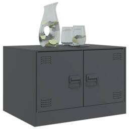 Berkfield Home Coffee Table Anthracite 67x50x44 cm Steel in Charcoal - Size: 67 x 50 x 44 cm - thumbnail 4