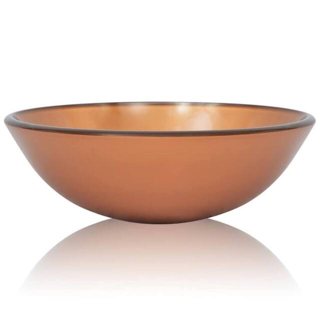 Berkfield Home Basin Tempered Glass 42 cm Brown - image 1