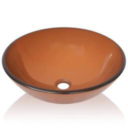 Berkfield Home Basin Tempered Glass 42 cm Brown - thumbnail 3