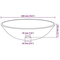 Berkfield Home Basin Tempered Glass 42 cm Brown - thumbnail 4