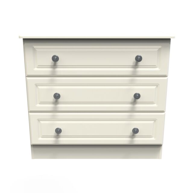 Ready Assembled 2 U Stirling 3 Drawer Chest (Ready Assembled) in Cream - image 1