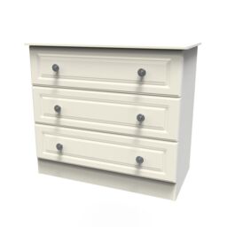 Ready Assembled 2 U Stirling 3 Drawer Chest (Ready Assembled) in Cream - thumbnail 3
