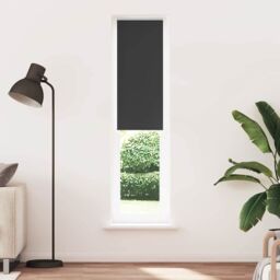 Berkfield Home Roller Blind Blackout Black 40x210 cm Fabric Width 35.7 cm Polyester - thumbnail 1