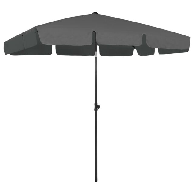 Berkfield Home Beach Umbrella Anthracite 200x125 cm in Black - image 1