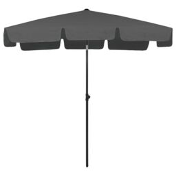 Berkfield Home Beach Umbrella Anthracite 200x125 cm in Black - thumbnail 2