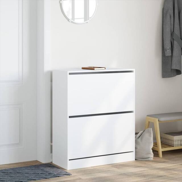 Berkfield Home Shoe Cabinet White 80x34x96.5 cm Engineered Wood - image 1