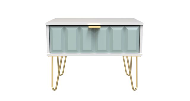 Ready Assembled 2 U Metro 1 Drawer Wide Side Table (Ready Assembled) in Duck Egg Blue - image 1