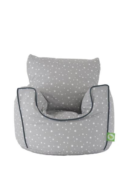 Bean Lazy Cotton Grey Stars Bean Bag Arm Chair with Beans Child / Teen size - Size: Large - image 1