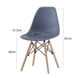 Comfy Living Ltd 5 Piece Dining Set With White Wooden Top & 4 Grey Chairs With Metal Detailing - thumbnail 4
