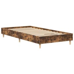 Berkfield Home Bed Frame No Mattress Smoked Oak 100x200 cm Engineered Wood in Brown - thumbnail 7