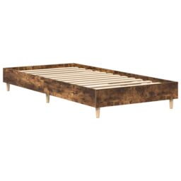Berkfield Home Bed Frame No Mattress Smoked Oak 100x200 cm Engineered Wood in Brown - thumbnail 4