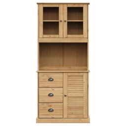 Berkfield Home Highboard VIGO 78x40x175 cm Solid Wood Pine in Brown - Size: 78 x 40 x 175 cm - thumbnail 5