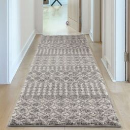THE RUGS Moroccan Soft High Pile Shaggy Tribal Rugs & Runners Living Room in Grey - Size: 180 cm x 270 cm - thumbnail 4