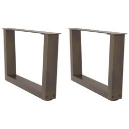 Berkfield Home Dining Table Legs V-Shape 2 pcs Natural Steel 50x(30-31.3) cm Steel in Brown