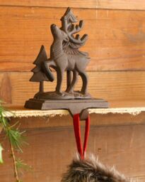 Dibor Set of 2 3D Reindeer Decorative Christmas Stocking Holders in Brown - Size: 2 Pack - thumbnail 4