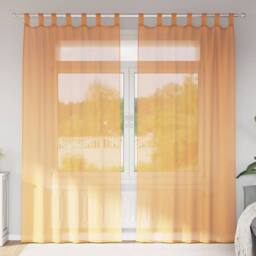 Berkfield Home Voile Curtains with Loops 2 pcs Orange 140x245 cm - thumbnail 2