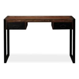 Berkfield Home Beautiful Desk with 2 Drawers Solid Reclaimed Wood 120x50x76 cm - Size: 120 x 50 x 76 cm - thumbnail 7