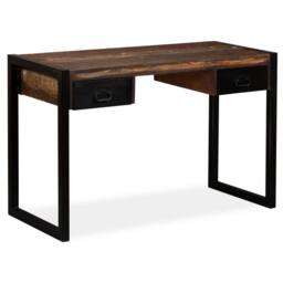 Berkfield Home Beautiful Desk with 2 Drawers Solid Reclaimed Wood 120x50x76 cm - Size: 120 x 50 x 76 cm - thumbnail 9