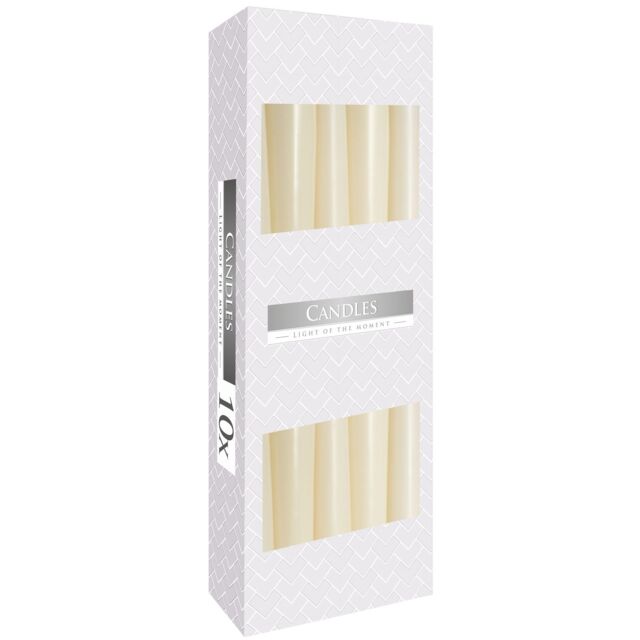 KDMD Taper Candle - Ivory - (Set of 10) in Cream