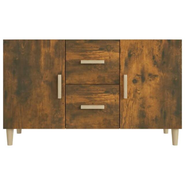 Berkfield Home Sideboard Smoked Oak 100x36x60 cm Engineered Wood in Brown - Size: 100 x 36 x 60 cm - image 1