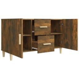 Berkfield Home Sideboard Smoked Oak 100x36x60 cm Engineered Wood in Brown - Size: 100 x 36 x 60 cm - thumbnail 5