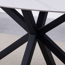 Artemis Home Firmo 160cm x 90cm White Stone Oval Dining Table - Size: 160 cm x 90 cm - thumbnail 2