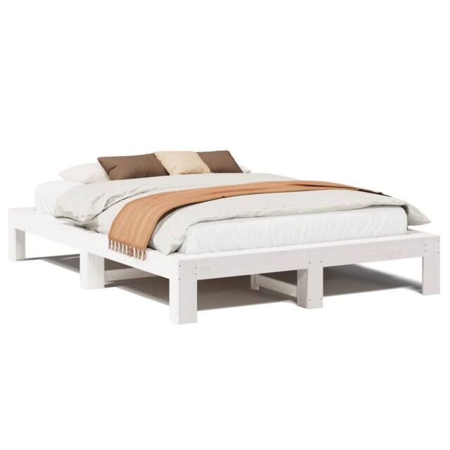 Berkfield Home Bed Frame without Mattress White 160x200 cm Solid Wood Pine - image 1