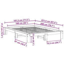 Berkfield Home Bed Frame without Mattress White 160x200 cm Solid Wood Pine - thumbnail 8