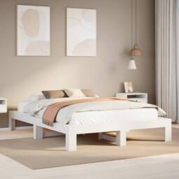 Berkfield Home Bed Frame without Mattress White 160x200 cm Solid Wood Pine - thumbnail 2