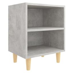 Berkfield Home Bed Cabinets with Solid Wood Leg 2 pcs Concrete Grey 40x30x50cm - Size: 40 x 30 x 50 cm - thumbnail 4