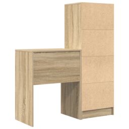 Berkfield Home Desk with Storage Sonoma Oak Engineered Wood in Beige - thumbnail 8