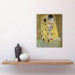 "Artery8 The Kiss Iconic Couple Painting Vintage Wall Art Print Klimt in Gold - Size: W24"" x H32""" - thumbnail 4