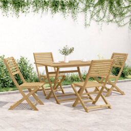 Berkfield Home Folding Garden Chairs 4 pcs 48.5x61.5x87 cm Solid Wood Acacia in Brown - thumbnail 3